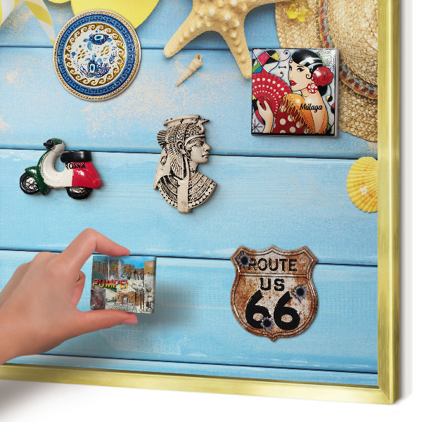 Magnetic board for magnets in a gold frame Beach vibe