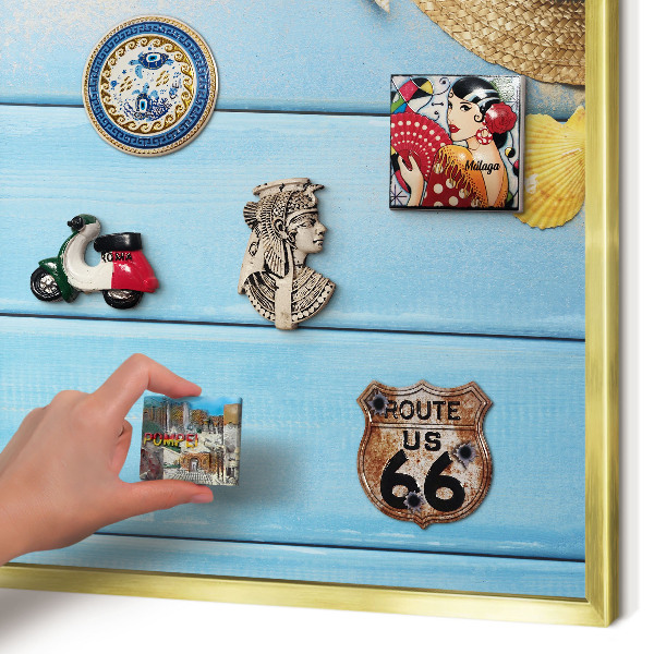 Magnetic board for magnets in a gold frame Beach vibe