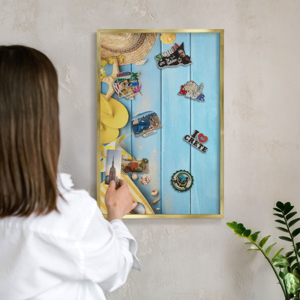 Magnetic board for magnets in a gold frame Beach vibe