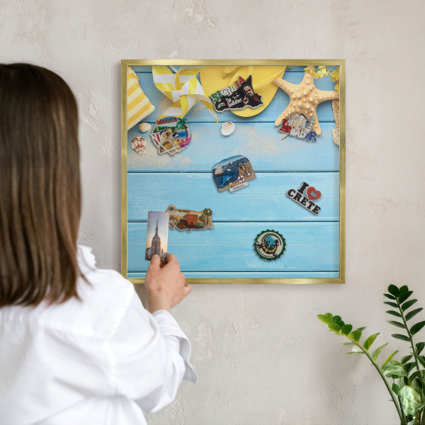Magnetic board for magnets in a gold frame Beach vibe