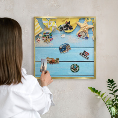 Magnetic board for magnets in a gold frame Beach vibe