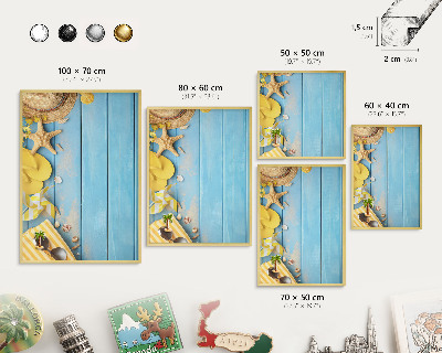 Magnetic board for magnets in a gold frame Beach vibe