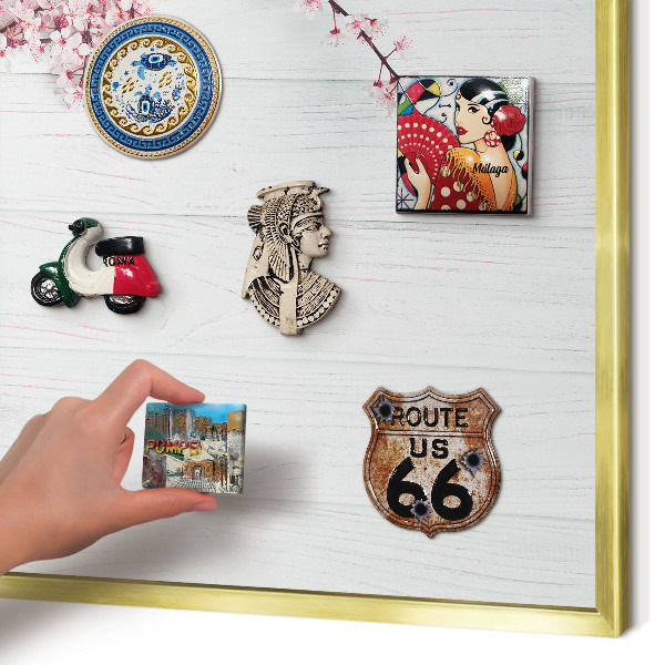 Magnetic board for magnets in a gold frame Blooming Elegance