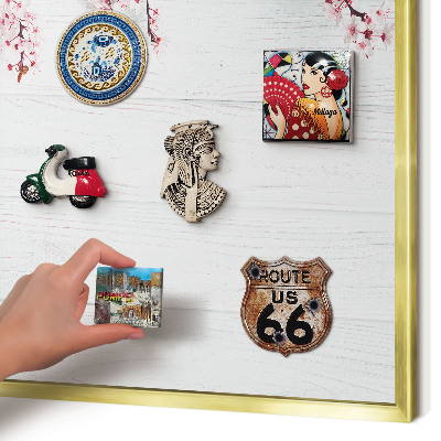 Magnetic board for magnets in a gold frame Blooming Elegance