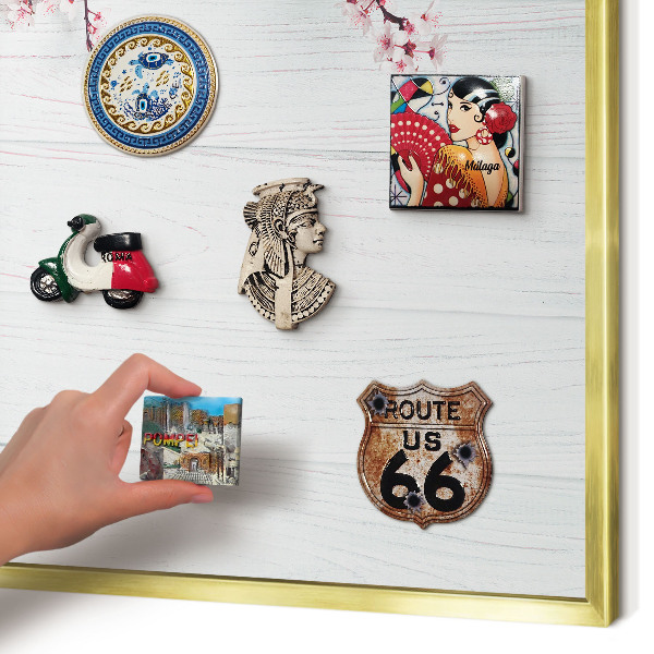 Magnetic board for magnets in a gold frame Blooming Elegance