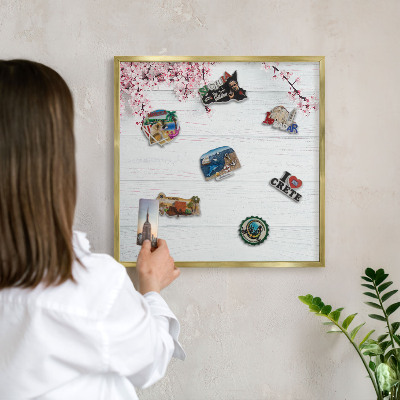 Magnetic board for magnets in a gold frame Blooming Elegance