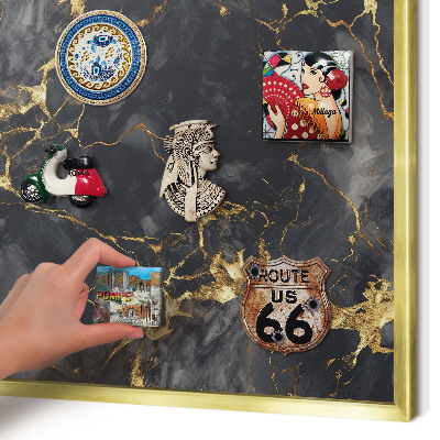 Magnetic board for magnets in a gold frame Delicate veins
