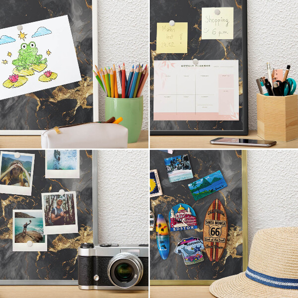 Magnetic board for magnets in a gold frame Delicate veins