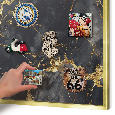 Magnetic board for magnets in a gold frame Delicate veins