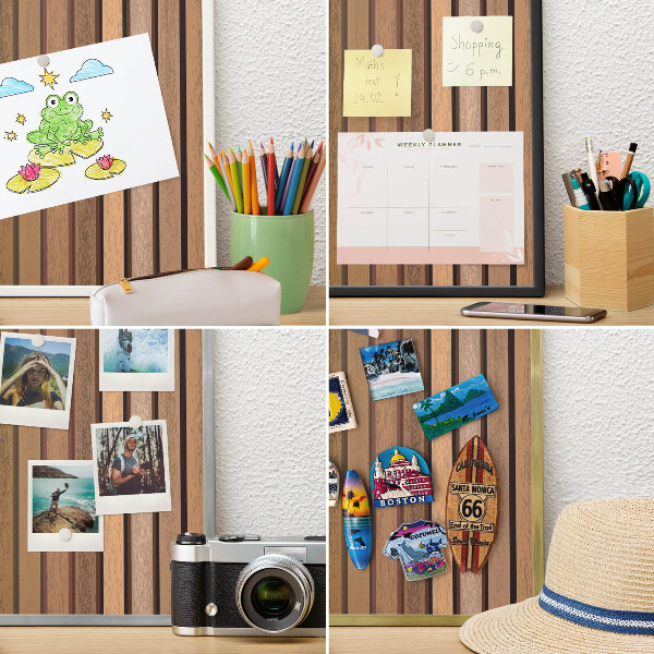Metal magnet board with a gold frame Warm belts