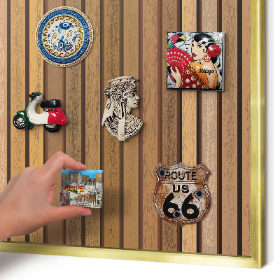 Metal magnet board with a gold frame Warm belts