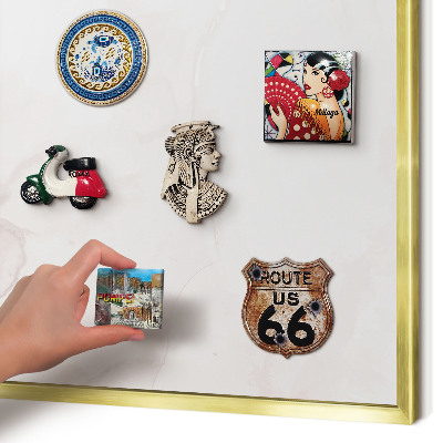 Magnetic board for magnets in a gold frame Marble elegance