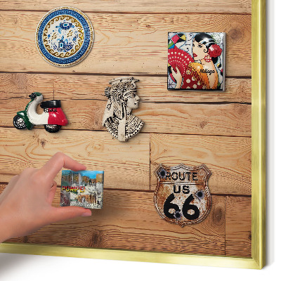 Magnetic board for magnets in a gold frame Wooden boards