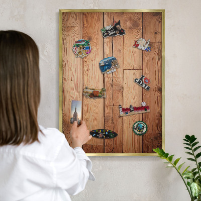 Magnetic board for magnets in a gold frame Wooden boards