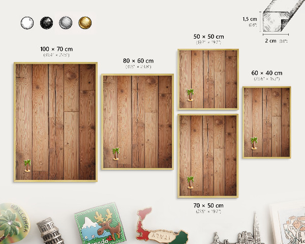Magnetic board for magnets in a gold frame Wooden boards