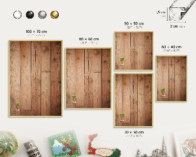 Magnetic board for magnets in a gold frame Wooden boards