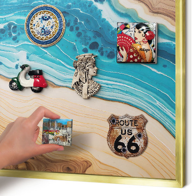 Magnetic board for magnets in a gold frame Earth's layers