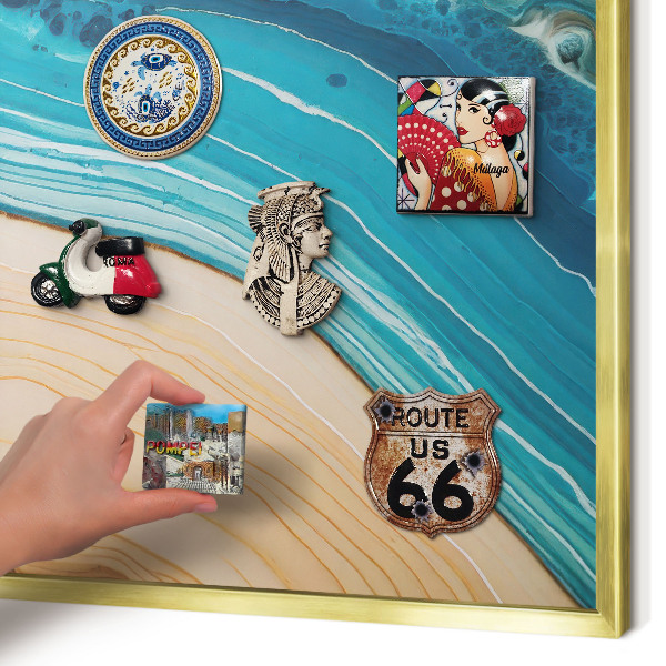Magnetic board for magnets in a gold frame Earth's layers