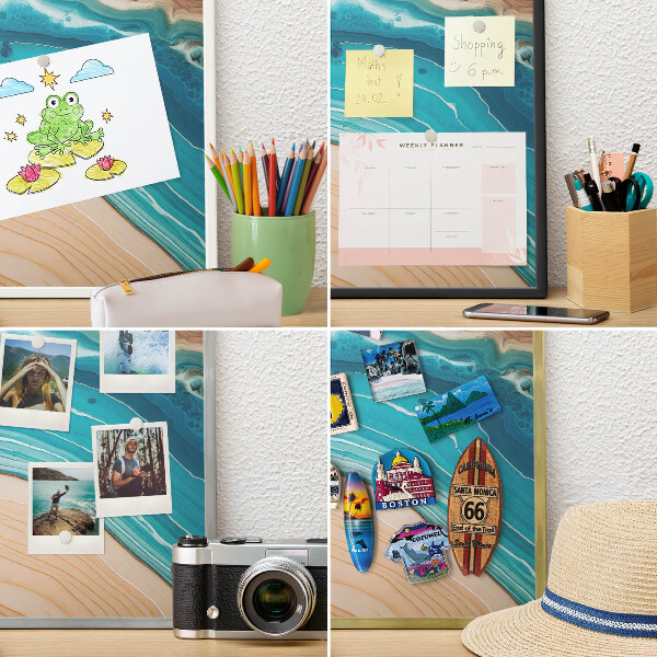 Magnetic board for magnets in a gold frame Earth's layers