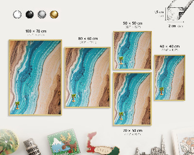 Magnetic board for magnets in a gold frame Earth's layers