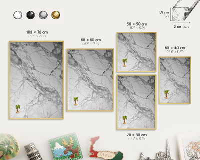 Magnetic board for magnets in a gold frame Marble elegance