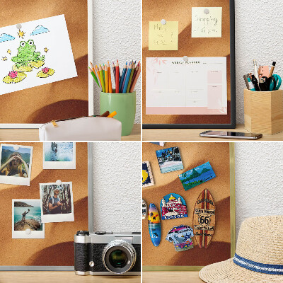 Metal magnet board with a gold frame Sand waves