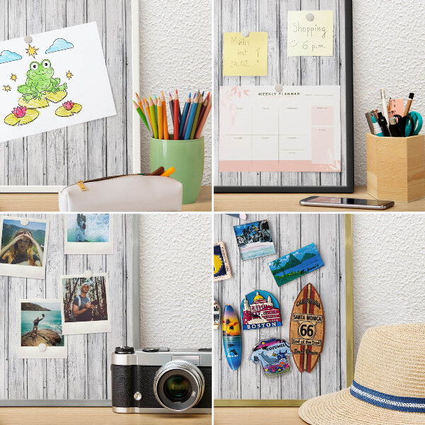 Magnetic board for magnets in a gold frame Light wood