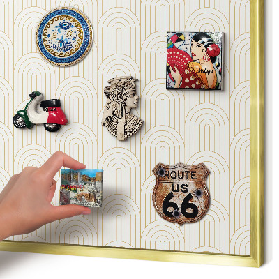 Magnetic board for magnets in a gold frame Artistic arches