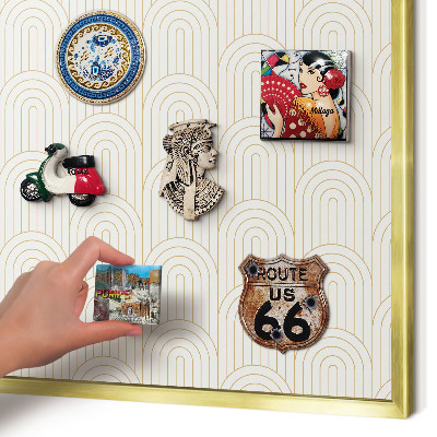 Magnetic board for magnets in a gold frame Artistic arches