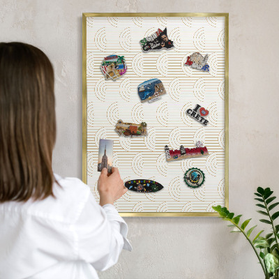 Magnetic board for magnets in a gold frame Artistic arches