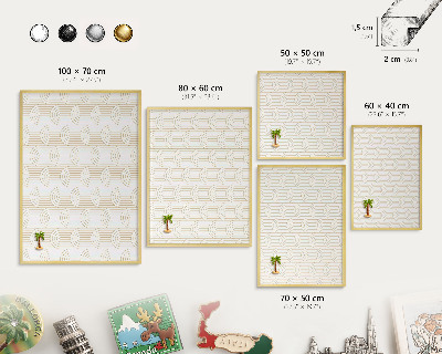 Magnetic board for magnets in a gold frame Artistic arches