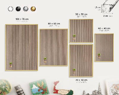Magnetic board for magnets in a gold frame Calm structure