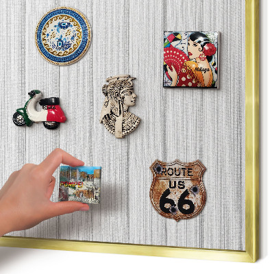 Metal magnet board with a gold frame Minimalist stripes