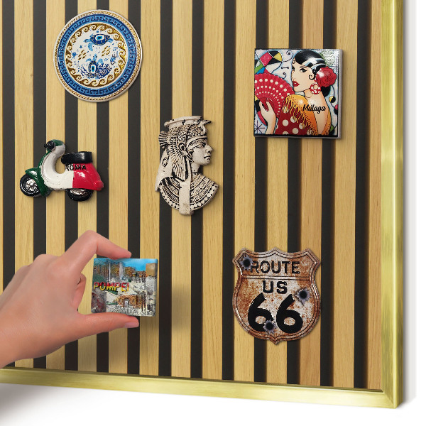 Magnetic board for magnets in a gold frame Wooden rhythms