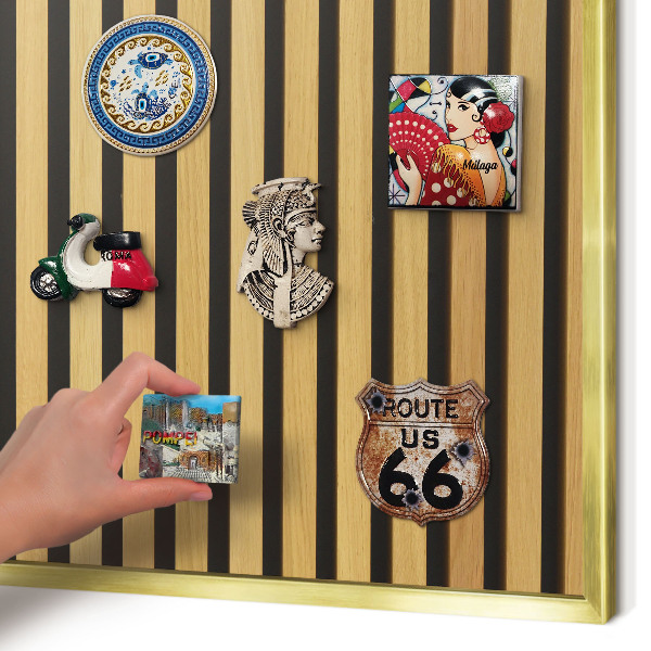 Magnetic board for magnets in a gold frame Wooden rhythms