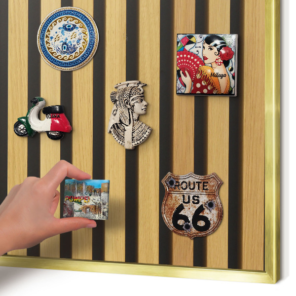 Magnetic board for magnets in a gold frame Wooden rhythms