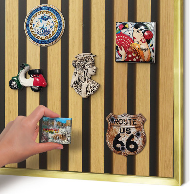 Magnetic board for magnets in a gold frame Wooden rhythms