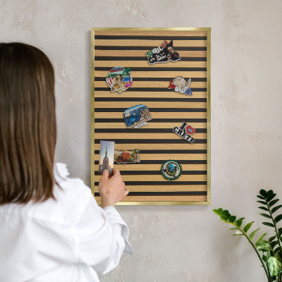 Magnetic board for magnets in a gold frame Wooden rhythms