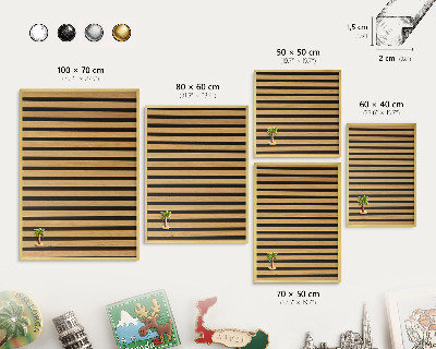 Magnetic board for magnets in a gold frame Wooden rhythms