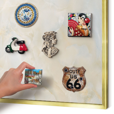 Magnetic board for magnets in a gold frame Subtle elegance
