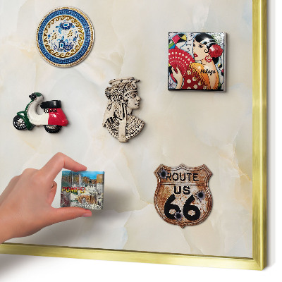 Magnetic board for magnets in a gold frame Subtle elegance