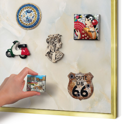 Magnetic board for magnets in a gold frame Subtle elegance
