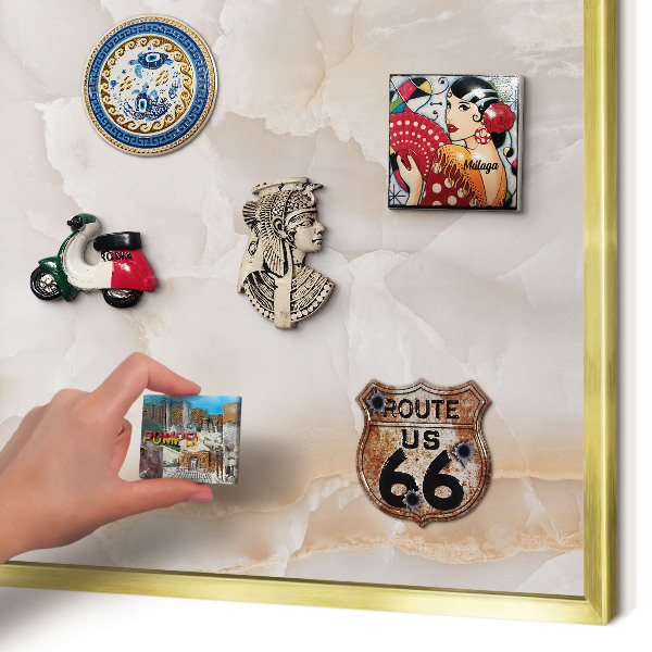 Magnetic board for magnets in a gold frame Subtle waves