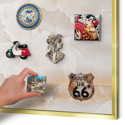 Magnetic board for magnets in a gold frame Subtle waves