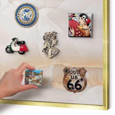 Magnetic board for magnets in a gold frame Subtle waves
