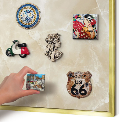 Magnetic board for magnets in a gold frame Marble pattern