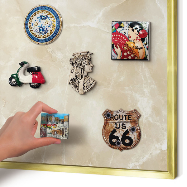 Magnetic board for magnets in a gold frame Marble pattern