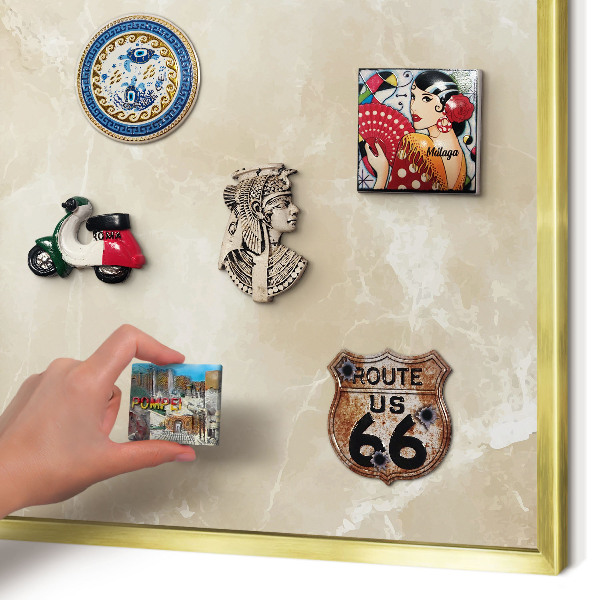 Magnetic board for magnets in a gold frame Marble pattern