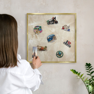 Magnetic board for magnets in a gold frame Marble pattern