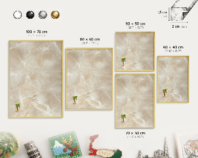 Magnetic board for magnets in a gold frame Marble pattern
